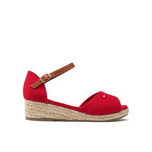 Tommy Hilfiger Espadryle Rope Wedge Sandal T3A7-32185-0048 S Czerwony ze sklepu MODIVO w kategorii Espadryle damskie - zdjęcie 182601826