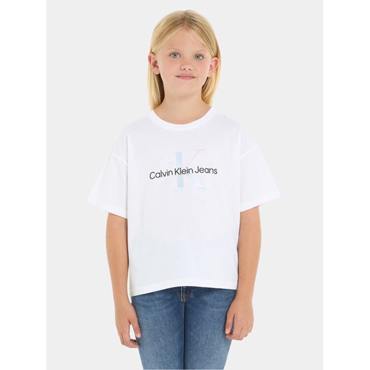 Calvin Klein Jeans T-Shirt Serenity IG0IG02434 Biały Boxy Fit ze sklepu MODIVO w kategorii Bluzki dziewczęce - zdjęcie 182601827