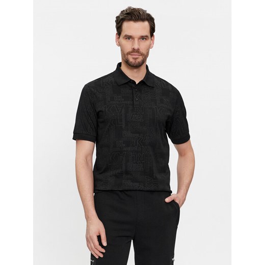 KARL LAGERFELD Polo 745082 541224 Czarny Regular Fit ze sklepu MODIVO w kategorii T-shirty męskie - zdjęcie 182601875