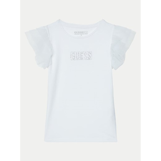 Guess T-Shirt J5RI17 K6YW4 Biały Regular Fit ze sklepu MODIVO w kategorii Bluzki dziewczęce - zdjęcie 182601905