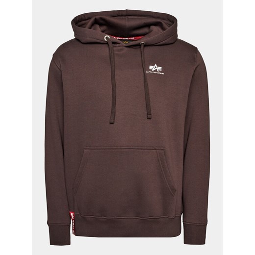 Alpha Industries Bluza Basic Small Logo 196318 Brązowy Regular Fit ze sklepu MODIVO w kategorii Bluzy męskie - zdjęcie 182601975