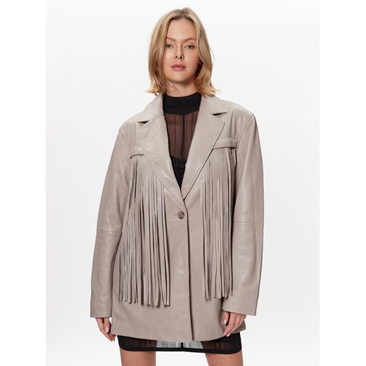 Gestuz Marynarka Avivagz 10906967 Szary Regular Fit ze sklepu MODIVO w kategorii Marynarki damskie - zdjęcie 182601988