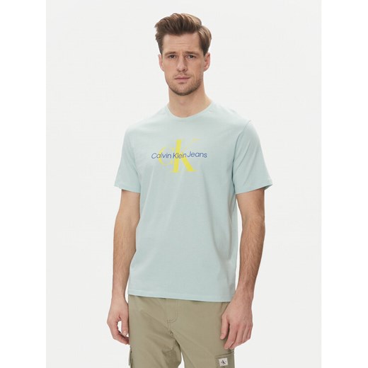 Calvin Klein Jeans T-Shirt Hero LV040EM286 Zielony Regular Fit ze sklepu MODIVO w kategorii T-shirty męskie - zdjęcie 182602028