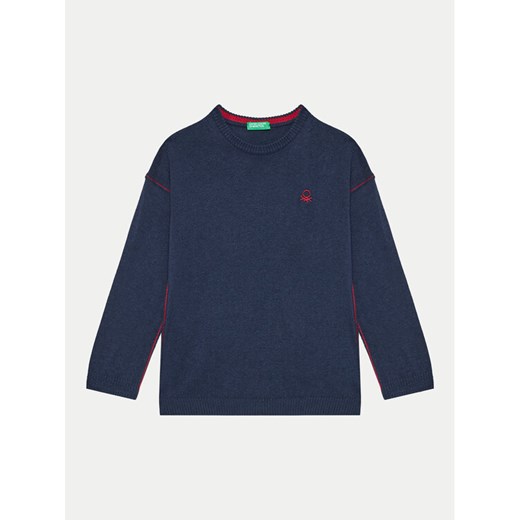 United Colors Of Benetton Sweter 1041H1025 Granatowy Regular Fit ze sklepu MODIVO w kategorii Swetry chłopięce - zdjęcie 182602239