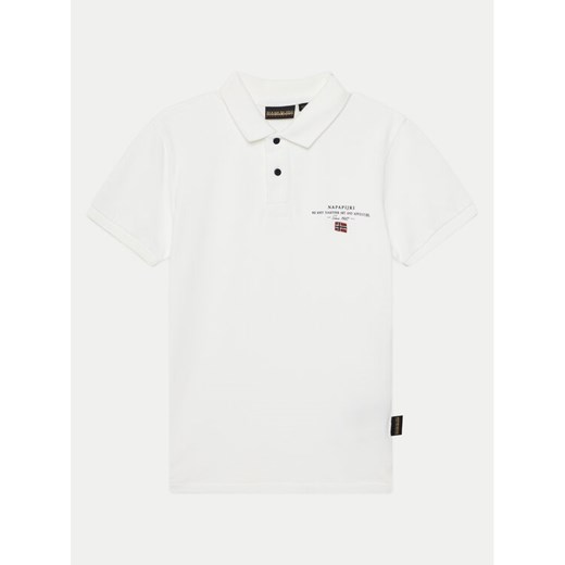 Napapijri Polo Elbas 5 NP0A4G4N0021 D Biały Regular Fit ze sklepu MODIVO w kategorii T-shirty chłopięce - zdjęcie 182602268