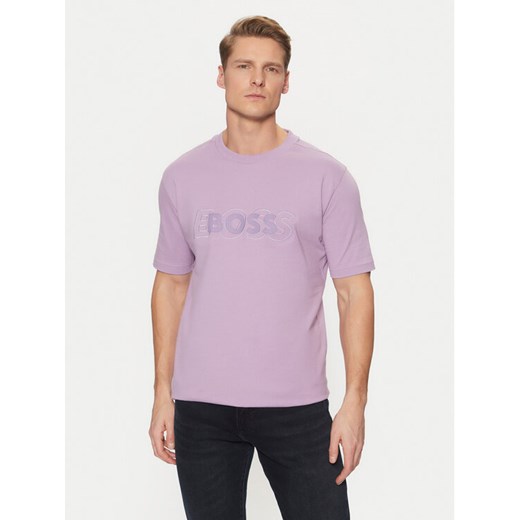 BOSS T-Shirt 50531271 Fioletowy Regular Fit ze sklepu MODIVO w kategorii T-shirty męskie - zdjęcie 182602287