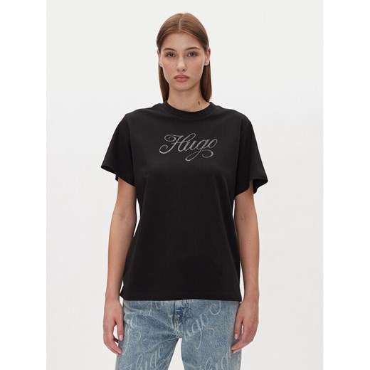 HUGO T-Shirt Vintage Tee 50537239 Czarny Relaxed Fit ze sklepu MODIVO w kategorii Bluzki damskie - zdjęcie 182602309