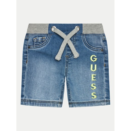 Guess Szorty jeansowe N4GD15 D4GV0 Niebieski Regular Fit ze sklepu MODIVO w kategorii Spodenki niemowlęce - zdjęcie 182602325