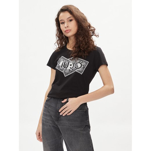 Liu Jo T-Shirt MA4340 JS923 Czarny Regular Fit ze sklepu MODIVO w kategorii Bluzki damskie - zdjęcie 182602347