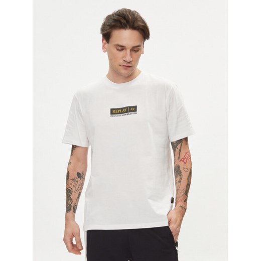 Replay T-Shirt M6755.000.2660 Biały Regular Fit ze sklepu MODIVO w kategorii T-shirty męskie - zdjęcie 182602416