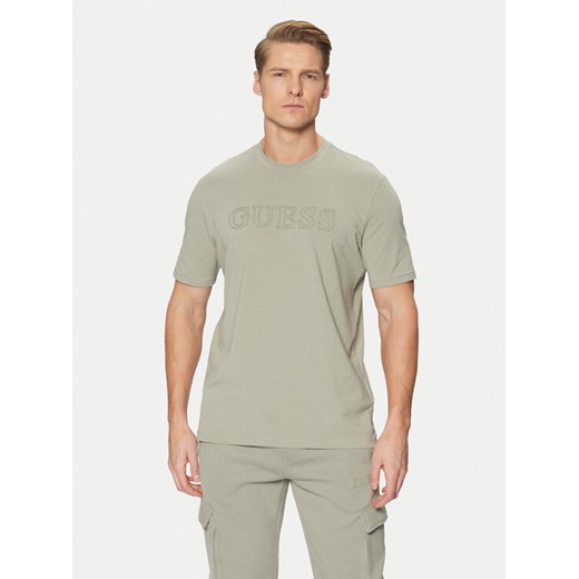Guess T-Shirt Z2YI11 J1314 Zielony Regular Fit ze sklepu MODIVO w kategorii T-shirty męskie - zdjęcie 182602455