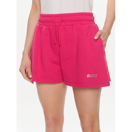 Guess Szorty sportowe Eleanora V4RD04 KC5O0 Różowy Relaxed Fit ze sklepu MODIVO w kategorii Szorty - zdjęcie 182602578