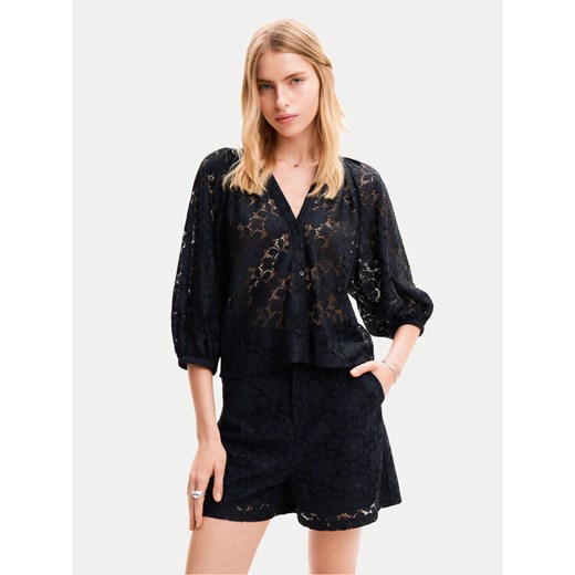 Desigual Bluzka Dharma 24SWBW02 Czarny Loose Fit ze sklepu MODIVO w kategorii Bluzki damskie - zdjęcie 182602608