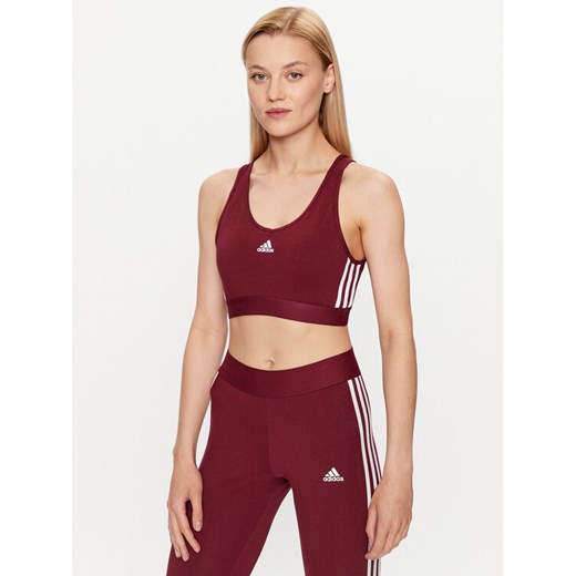 adidas Bluzka Essentials 3-Stripes Crop Top With Removable Pads IK8320 Czerwony L MODIVO