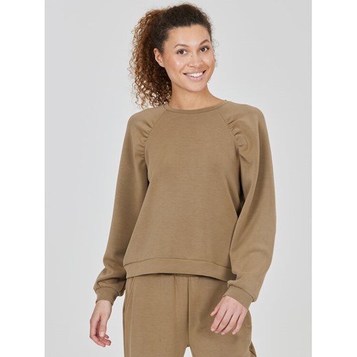 Athlecia Bluza Jillnana W Balloon Sleeve Sweat EA223322 Brązowy Regular Fit ze sklepu MODIVO w kategorii Bluzy damskie - zdjęcie 182602837