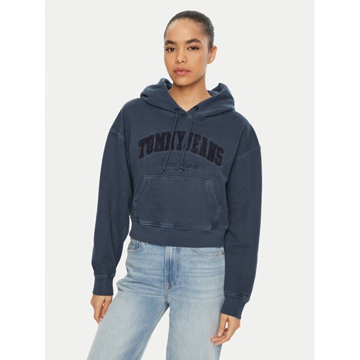 Tommy Jeans Bluza DW0DW19413 Granatowy Boxy Fit ze sklepu MODIVO w kategorii Bluzy damskie - zdjęcie 182602868
