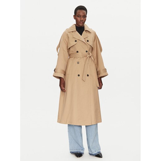 ViCOLO Trencz TD0029 Beżowy Regular Fit ze sklepu MODIVO w kategorii Płaszcze damskie - zdjęcie 182602887