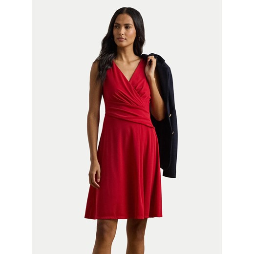 LAUREN RALPH LAUREN Sukienka koktajlowa 250865006023 Czerwony Regular Fit ze sklepu MODIVO w kategorii Sukienki - zdjęcie 182602935