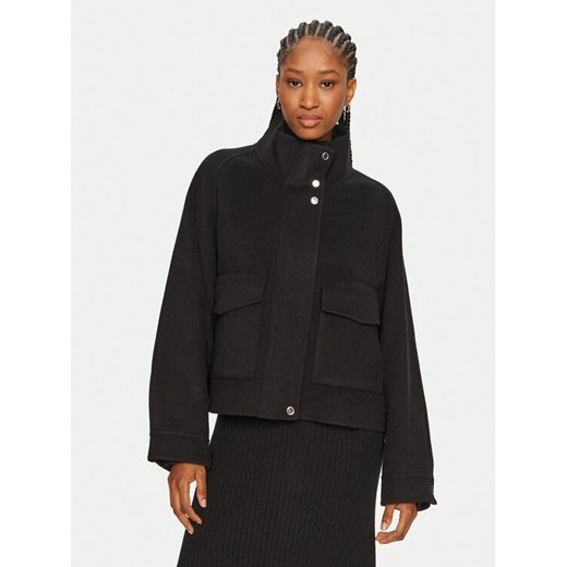PINKO Płaszcz wełniany Cucchiaio 103842 A1ZQ Czarny Regular Fit ze sklepu MODIVO w kategorii Płaszcze damskie - zdjęcie 182602975