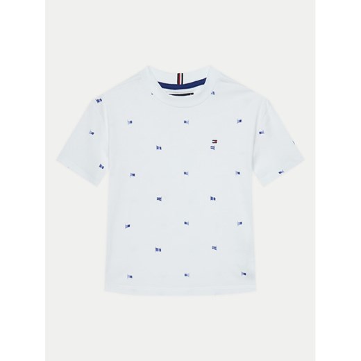 Tommy Hilfiger T-Shirt KB0KB09353 M Biały Regular Fit ze sklepu MODIVO w kategorii Bluzki dziewczęce - zdjęcie 182602998