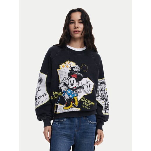 Desigual Bluza Minnie 25SWSK25 Czarny Regular Fit ze sklepu MODIVO w kategorii Bluzy damskie - zdjęcie 182603018