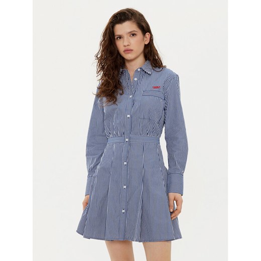 Tommy Jeans Sukienka koszulowa DW0DW20470 Granatowy Regular Fit ze sklepu MODIVO w kategorii Sukienki - zdjęcie 182603179