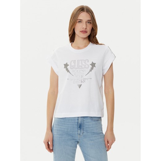 Guess T-Shirt W5RI06 I3Z14 Biały Regular Fit ze sklepu MODIVO w kategorii Bluzki damskie - zdjęcie 182603228