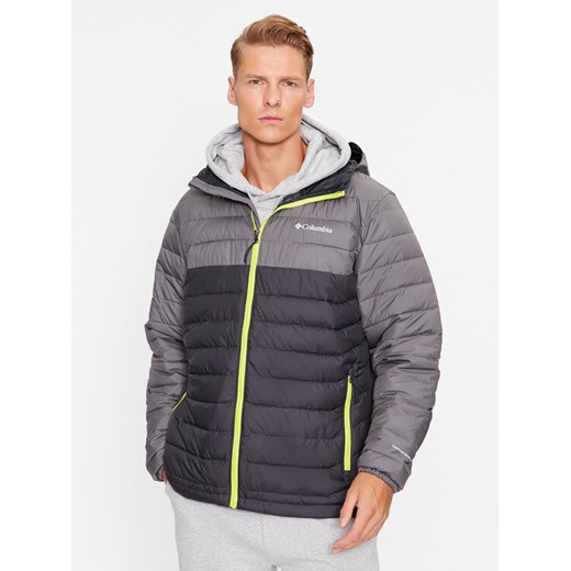 Columbia Kurtka przejściowa Powder Lite™ Hooded Jacket Szary Regular Fit ze sklepu MODIVO w kategorii Kurtki męskie - zdjęcie 182603246