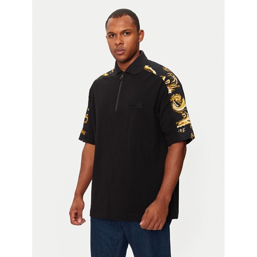 Versace Jeans Couture Polo 77GAG631 Czarny Relaxed Fit ze sklepu MODIVO w kategorii T-shirty męskie - zdjęcie 182603275