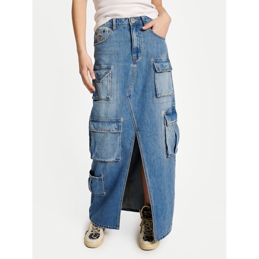One Teaspoon Spódnica jeansowa 90's 26248 Niebieski Regular Fit ze sklepu MODIVO w kategorii Spódnice - zdjęcie 182603276