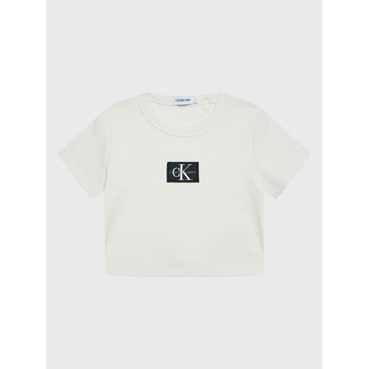 Calvin Klein Jeans T-Shirt Monogram IG0IG01570 Beżowy Regular Fit ze sklepu MODIVO w kategorii T-shirty chłopięce - zdjęcie 182603358