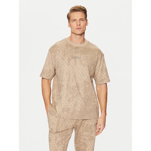 Guess T-Shirt Z5RI16 I3Z14 Beżowy Boxy Fit ze sklepu MODIVO w kategorii T-shirty męskie - zdjęcie 182603469