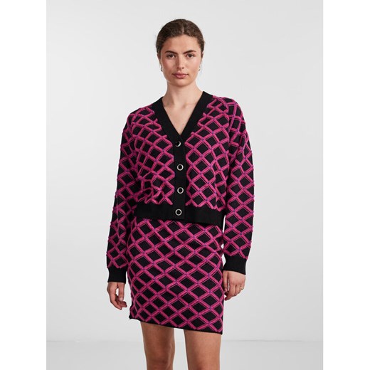 YAS Kardigan 26031038 Różowy Regular Fit ze sklepu MODIVO w kategorii Swetry damskie - zdjęcie 182603516