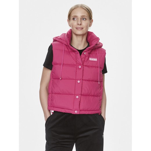 Guess Bezrękawnik Breana V4RL02 WFYE2 Różowy Regular Fit ze sklepu MODIVO w kategorii Kamizelki damskie - zdjęcie 182603518