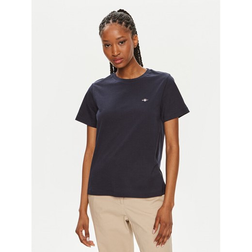 Gant T-Shirt Shield 4200200 Granatowy Regular Fit ze sklepu MODIVO w kategorii Bluzki damskie - zdjęcie 182603556