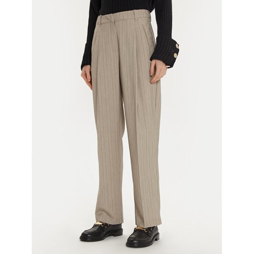 Vero Moda Spodnie materiałowe Meli 10319631 Beżowy Straight Fit ze sklepu MODIVO w kategorii Spodnie damskie - zdjęcie 182603569