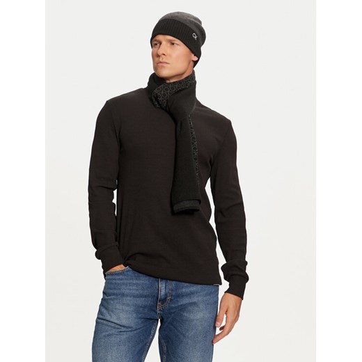 Calvin Klein Zestaw Szalik i Czapka Gs Ck Monogram Beanie + Scarf K50K512390 Czarny ze sklepu MODIVO w kategorii Czapki zimowe męskie - zdjęcie 182603688