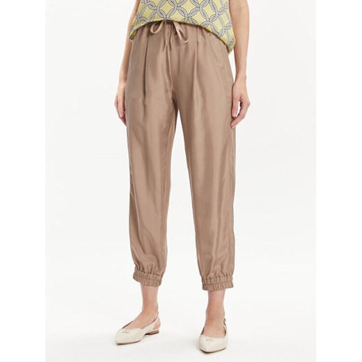 Marella Spodnie materiałowe Galoppo 2413131095 Beżowy Relaxed Fit ze sklepu MODIVO w kategorii Spodnie damskie - zdjęcie 182603706