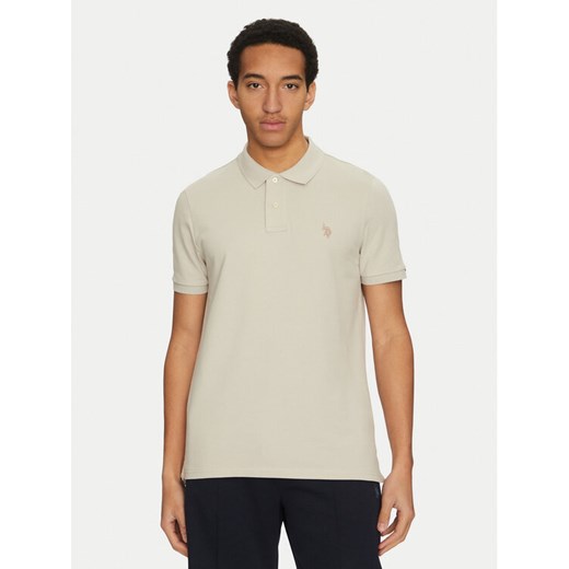 U.S. Polo Assn. Polo MUP3312 Beżowy Regular Fit ze sklepu MODIVO w kategorii T-shirty męskie - zdjęcie 182603779