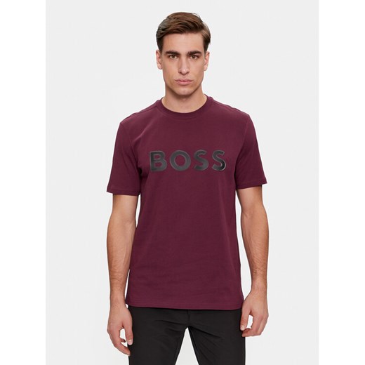 BOSS T-Shirt Tee 1 50506344 Bordowy Regular Fit ze sklepu MODIVO w kategorii T-shirty męskie - zdjęcie 182603805