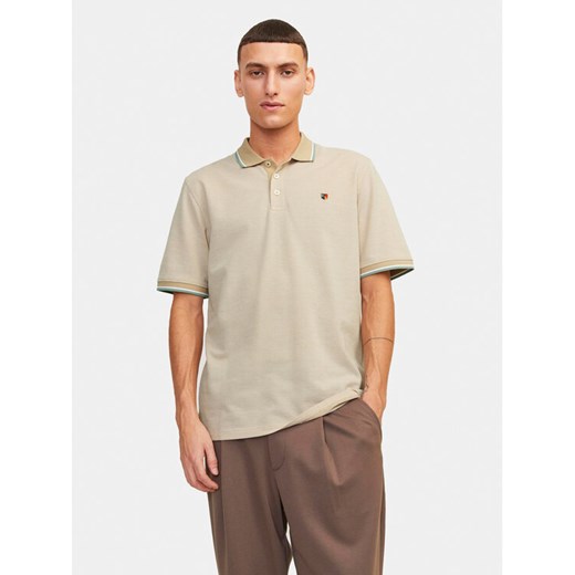 Jack&Jones Polo Bluwin 12169064 Beżowy Regular Fit ze sklepu MODIVO w kategorii T-shirty męskie - zdjęcie 182603838