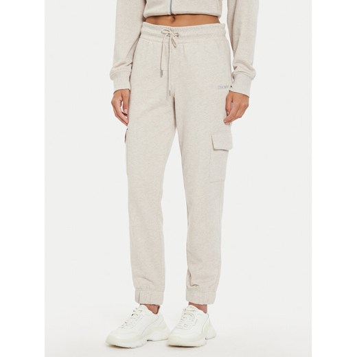 DKNY Sport Spodnie dresowe DP4P3505 Szary Regular Fit ze sklepu MODIVO w kategorii Spodnie damskie - zdjęcie 182603896