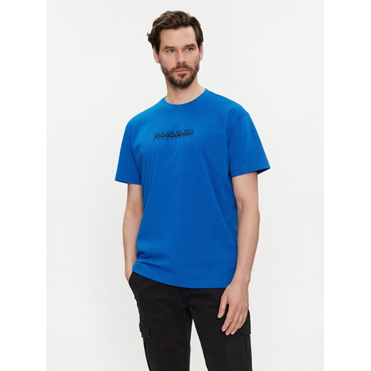 Napapijri T-Shirt NP0A4H8S Niebieski Regular Fit ze sklepu MODIVO w kategorii T-shirty męskie - zdjęcie 182603916