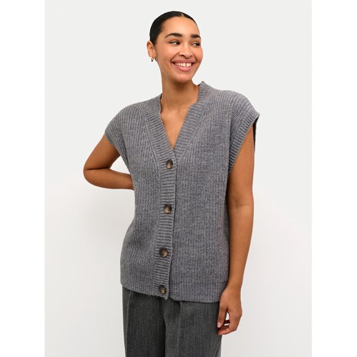 Kaffe Kardigan Nellia 10508966 Szary Regular Fit ze sklepu MODIVO w kategorii Swetry damskie - zdjęcie 182604069