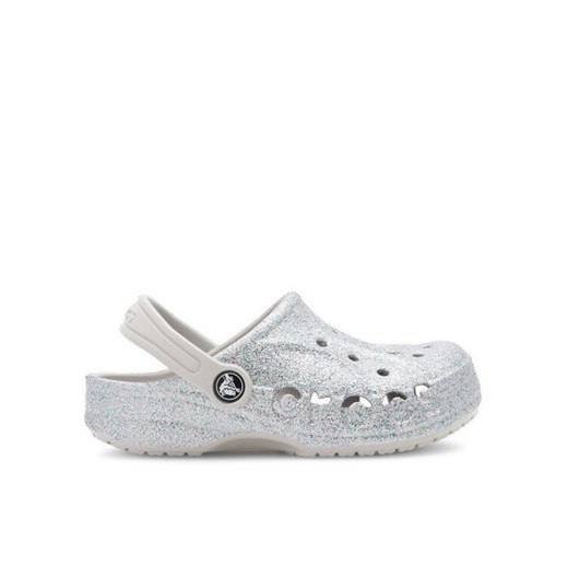 Crocs Klapki BAYA GLITTER CLOG K 207015-040 Srebrny ze sklepu MODIVO w kategorii Klapki dziecięce - zdjęcie 182604089