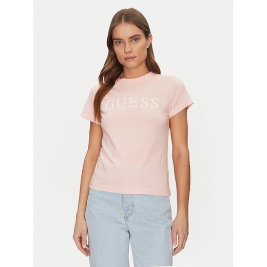 Guess T-Shirt V5GI15 J1314 Różowy Shirt Fit ze sklepu MODIVO w kategorii Bluzki damskie - zdjęcie 182604195