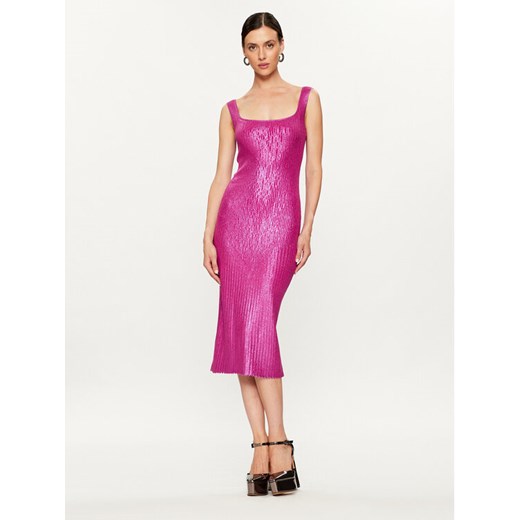 Pinko Sukienka dzianinowa Costina 102211 A1BF Różowy Slim Fit ze sklepu MODIVO w kategorii Sukienki - zdjęcie 182604378