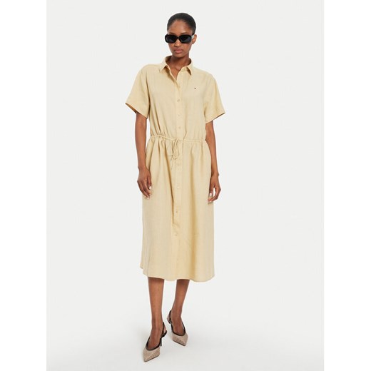 Tommy Hilfiger Sukienka koszulowa WW0WW41911 Beżowy Relaxed Fit ze sklepu MODIVO w kategorii Sukienki - zdjęcie 182604416