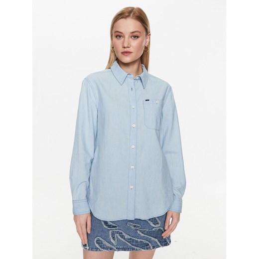 Lee Koszula L47ANQB06 112331351 Błękitny Regular Fit ze sklepu MODIVO w kategorii Koszule damskie - zdjęcie 182604477