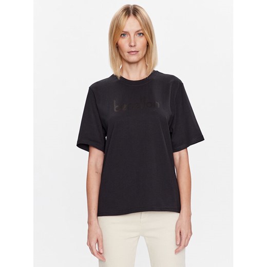 United Colors Of Benetton T-Shirt 3BL0D103H Czarny Regular Fit ze sklepu MODIVO w kategorii Bluzki damskie - zdjęcie 182604555